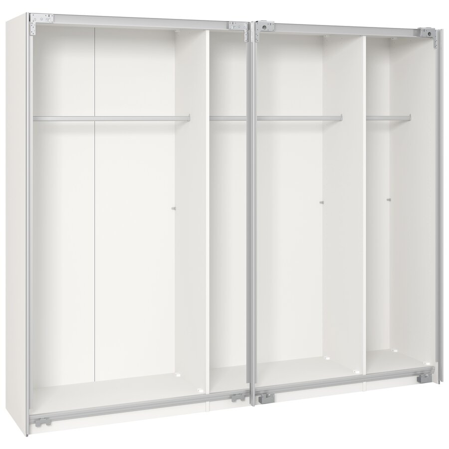 Grafiet / Donker Spiegel Schuifdeurkast 253 cm