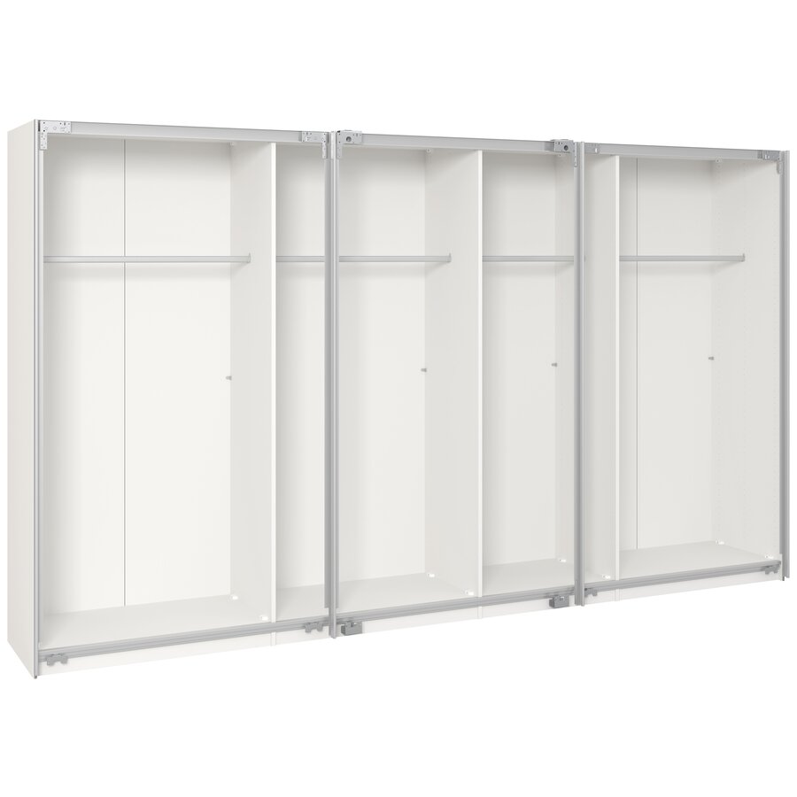 Grafiet / Donker Spiegel Schuifdeurkast 379 cm Grafiet / Donker Spiegel Schuifdeurkast 379 cm