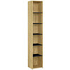 Open Kast met Legplanken Gefineerd Eiken / Zwart