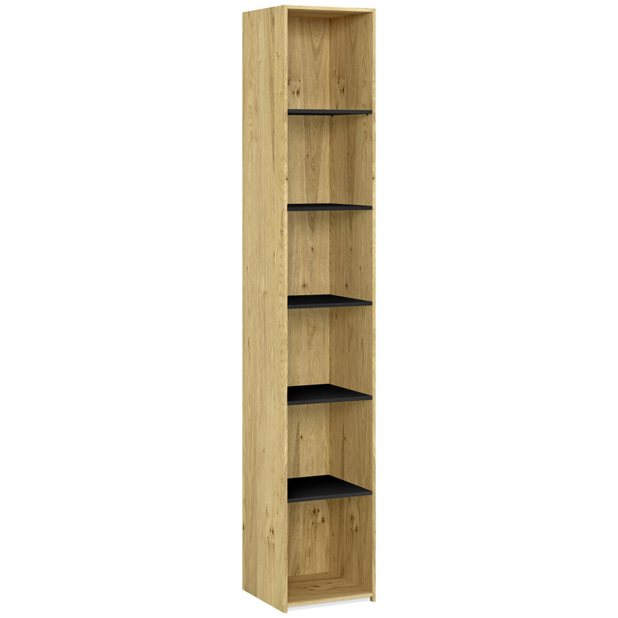 Open Kast met Legplanken Gefineerd Eiken / Zwart