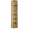 Open Kast met Legplanken Gefineerd Eiken / Gerookt Glas