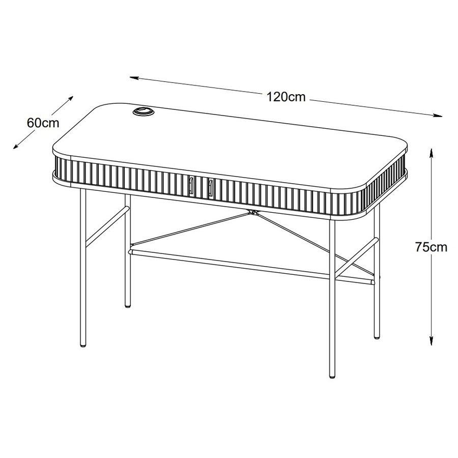 Nola Bureautafel Gerookt Eiken