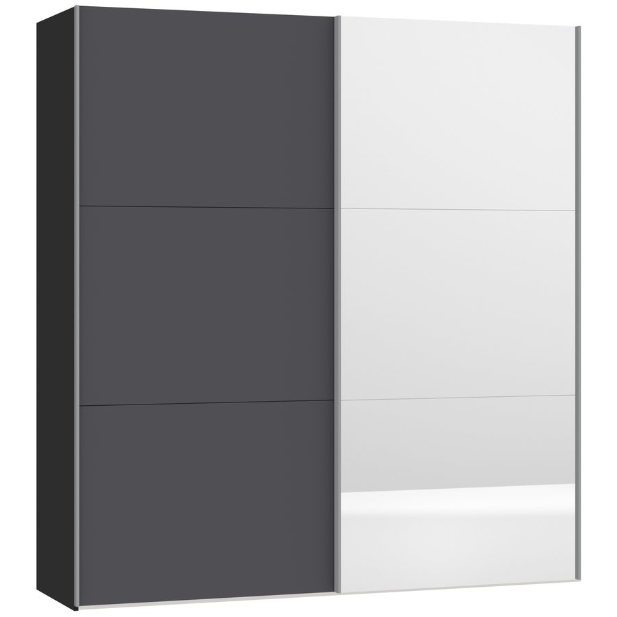 Antraciet / Spiegel 202 cm Schuifdeur Halkast Antraciet / Spiegel 202 cm Schuifdeur Halkast