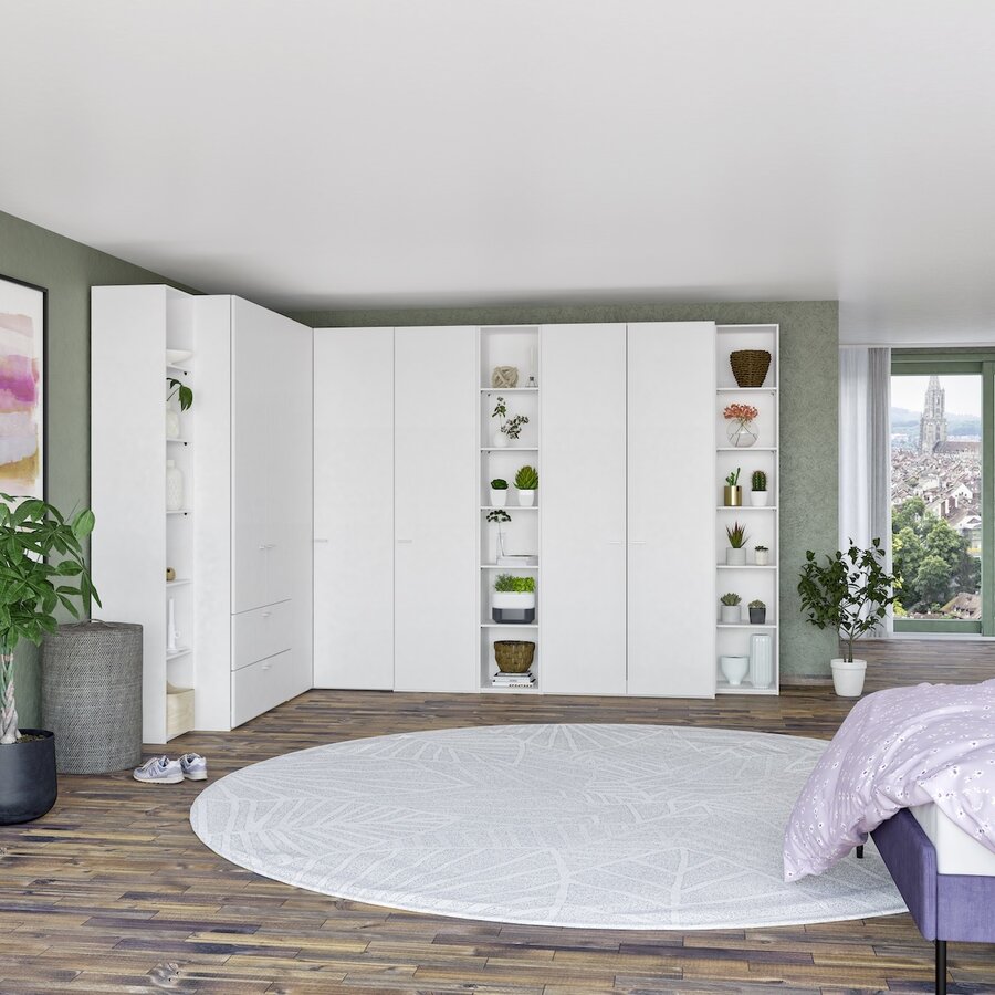 Premium Wit 90° Hoek Kledingkast 7 Deurs Premium Wit 90° Hoek Kledingkast 7 Deurs