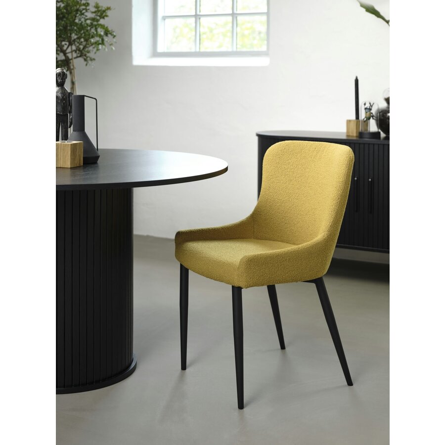 Ontario Eetkamerstoel Mosterd Bouclé Ontario Eetkamerstoel Mosterd Bouclé