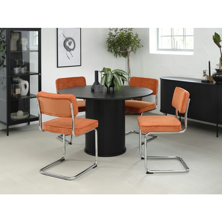 Rupert Eetkamerstoel Corduroy Oranje Rupert Eetkamerstoel Corduroy Oranje