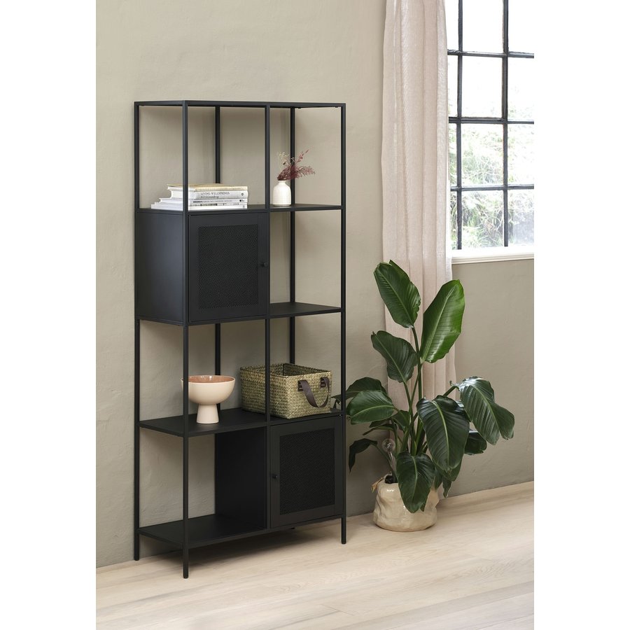 Malibu Boekenkast 2-Deuren H180 cm Zwart Malibu Boekenkast 2-Deuren H180 cm Zwart