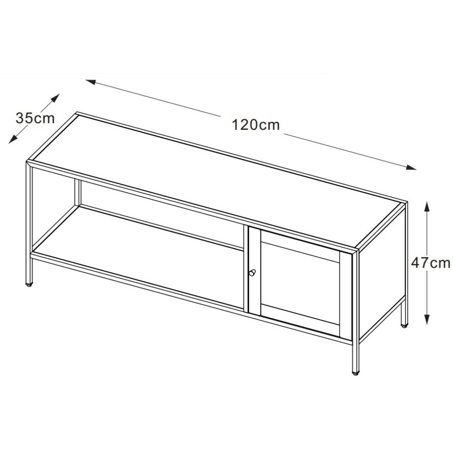 Malibu TV Meubel 1-Deur 120 cm Zwart Malibu TV Meubel 1-Deur 120 cm Zwart