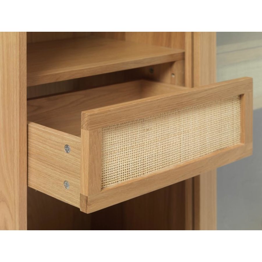 Barrali Vitrinekast Eiken / Rattan