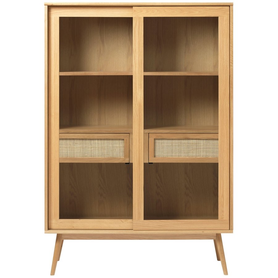 Barrali Vitrinekast Eiken / Rattan