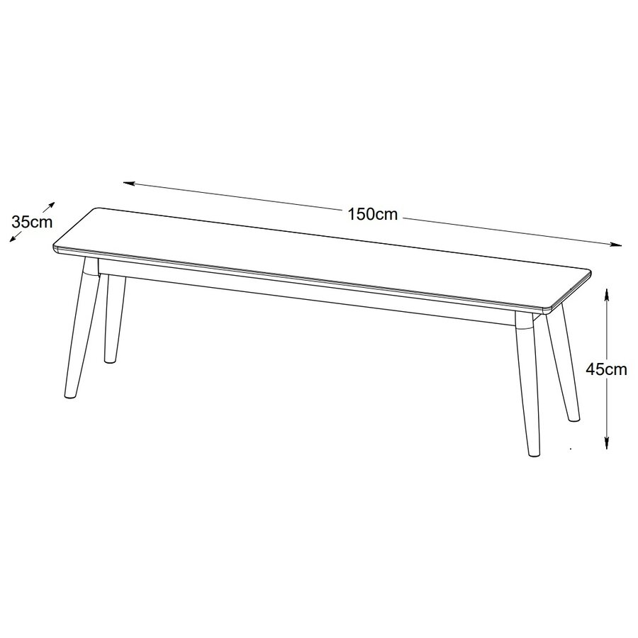Barrali Eetkamerbank 150 cm Gerookt Eiken Barrali Eetkamerbank 150 cm Gerookt Eiken