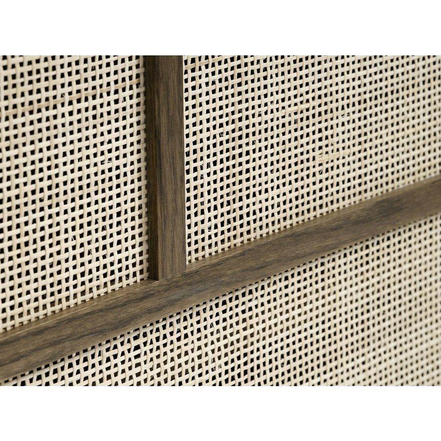 Barrali Dressoir Gerookt Eiken / Rattan