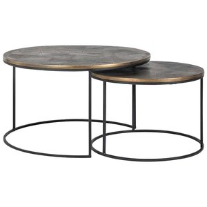 Richmond Interiors Tulum Salontafel Set Geborsteld Goud