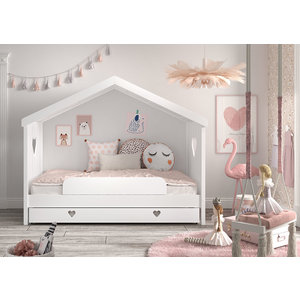 KidsOnly Amori Open Huisbed met Slaaplade en Bedbeveiliging Wit