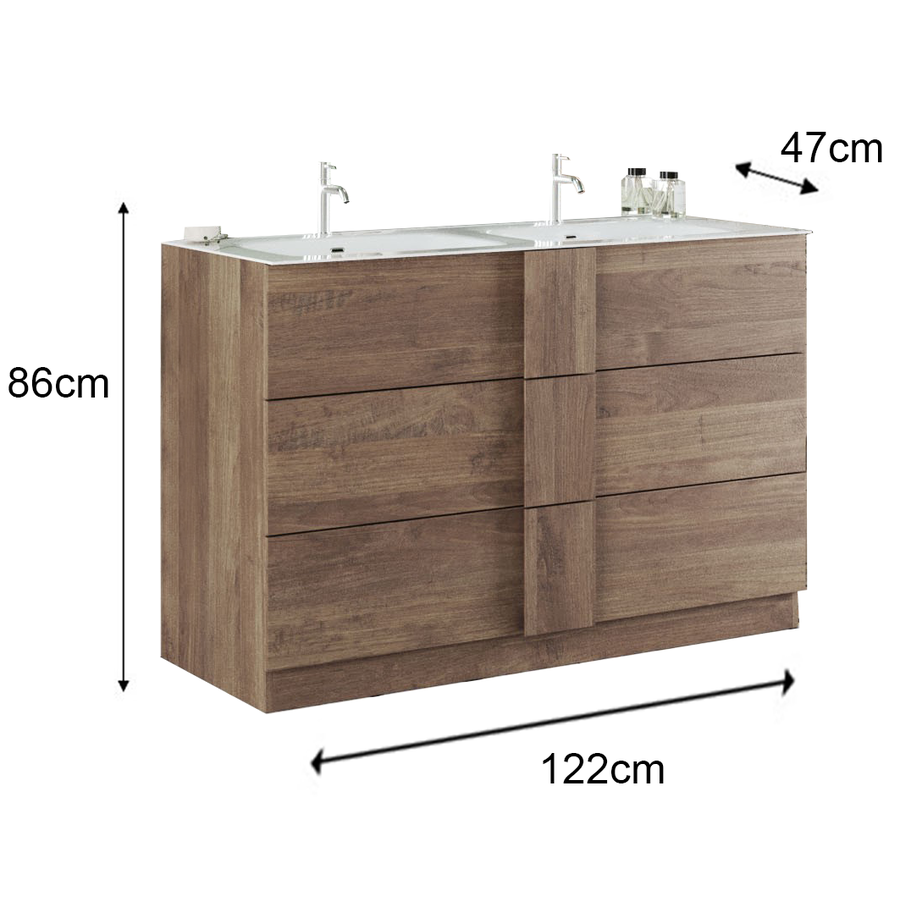 Jupiter 120 cm Staand Wastafel en Onderkast