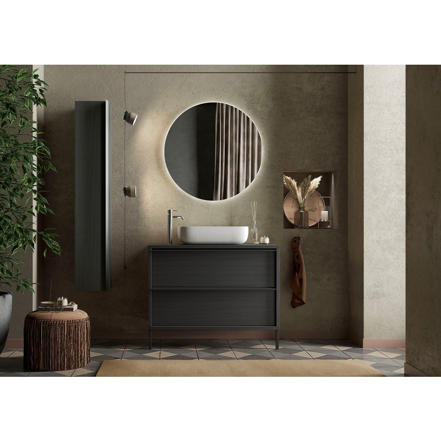 Steel Badkamer Wandkast Hoog Zwart Steel Badkamer Wandkast Hoog Zwart