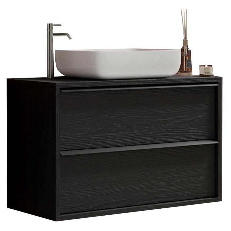 Steel 105 cm Zwevend Wastafel en Onderkast Steel 105 cm Zwevend Wastafel en Onderkast