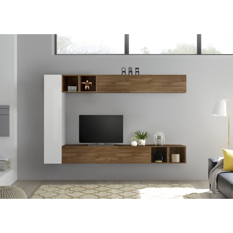 Bex Staand Hoogglans Wit Wandmeubel Bex Staand Hoogglans Wit Wandmeubel