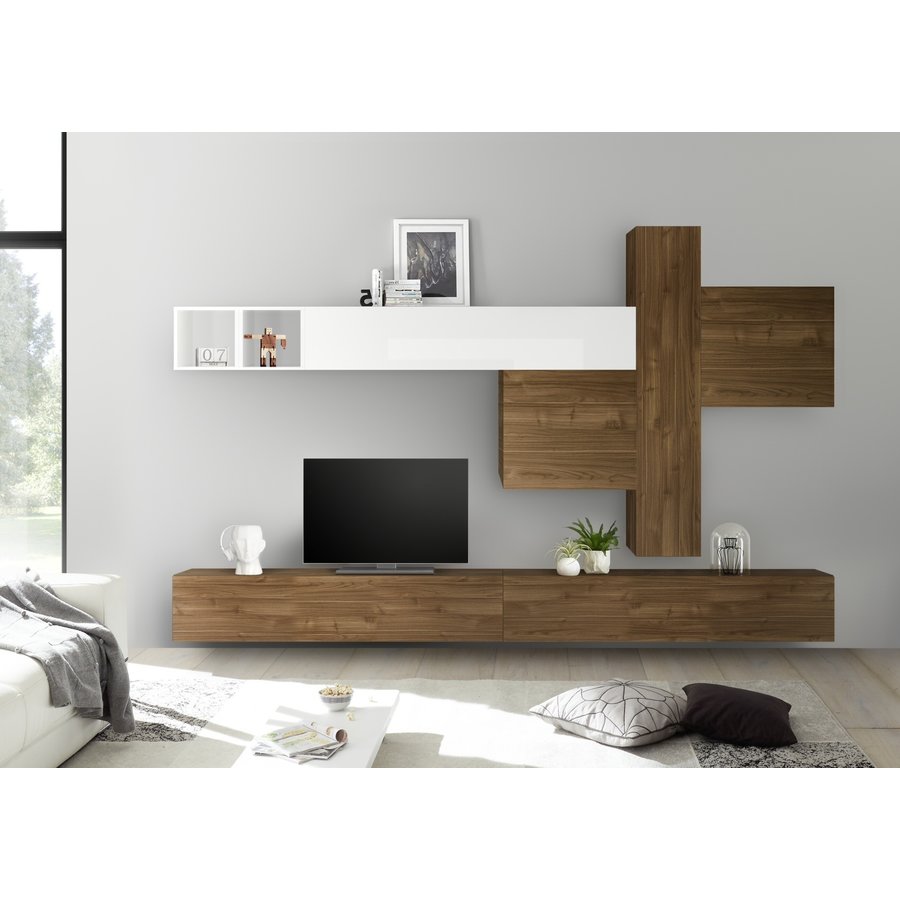 Bex Staand Walnoot Wandmeubel Bex Staand Walnoot Wandmeubel