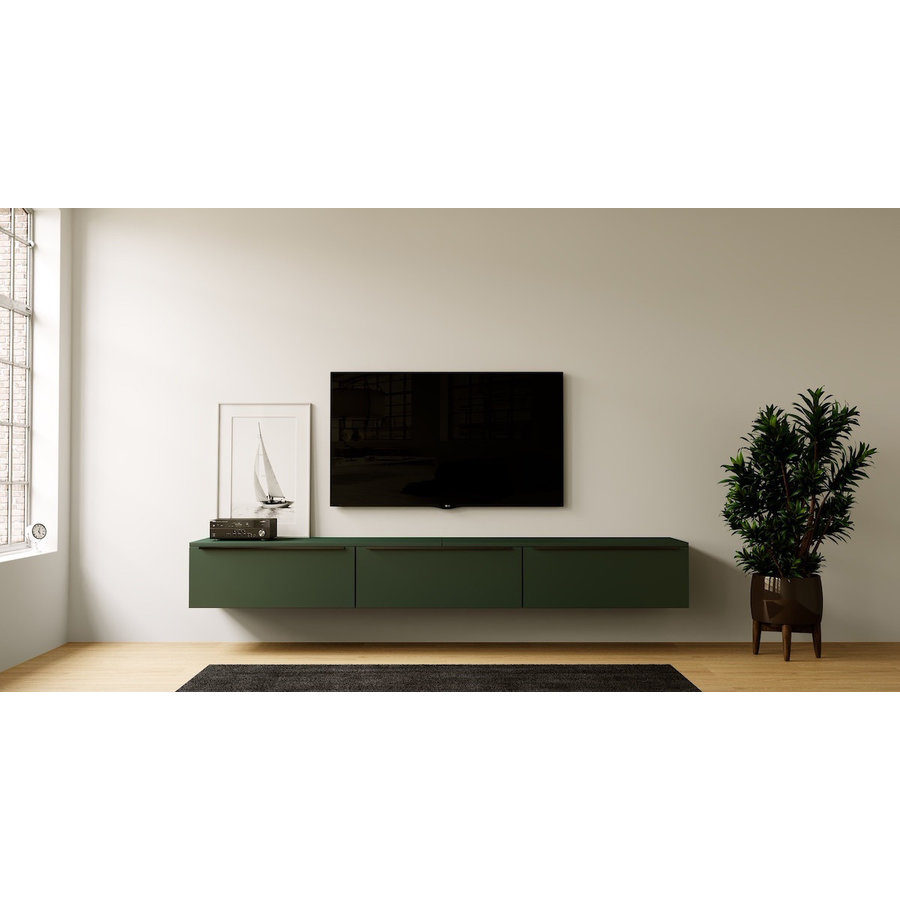 Levana Soft Pro Groen 303 cm TV Wandmeubel Levana Soft Pro Groen 303 cm TV Wandmeubel