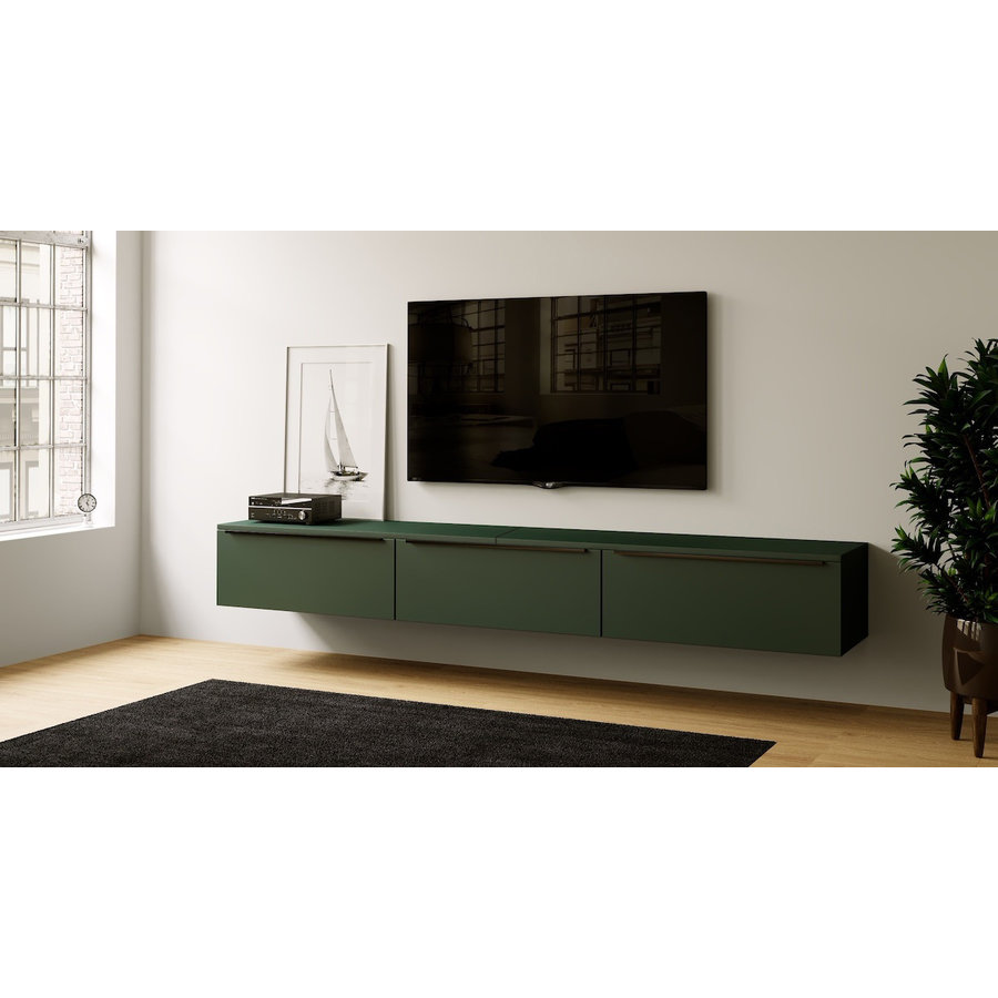Levana Soft Pro Groen 303 cm TV Wandmeubel Levana Soft Pro Groen 303 cm TV Wandmeubel