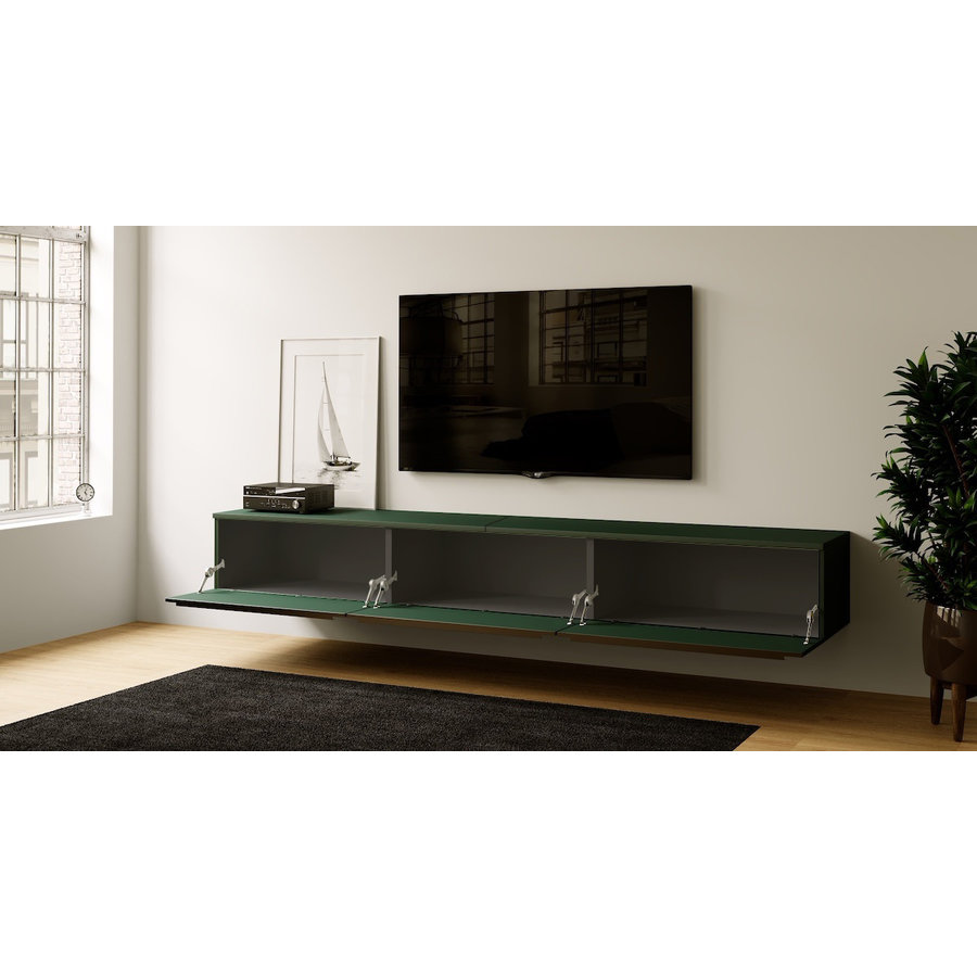 Levana Soft Pro Groen 303 cm TV Wandmeubel Levana Soft Pro Groen 303 cm TV Wandmeubel