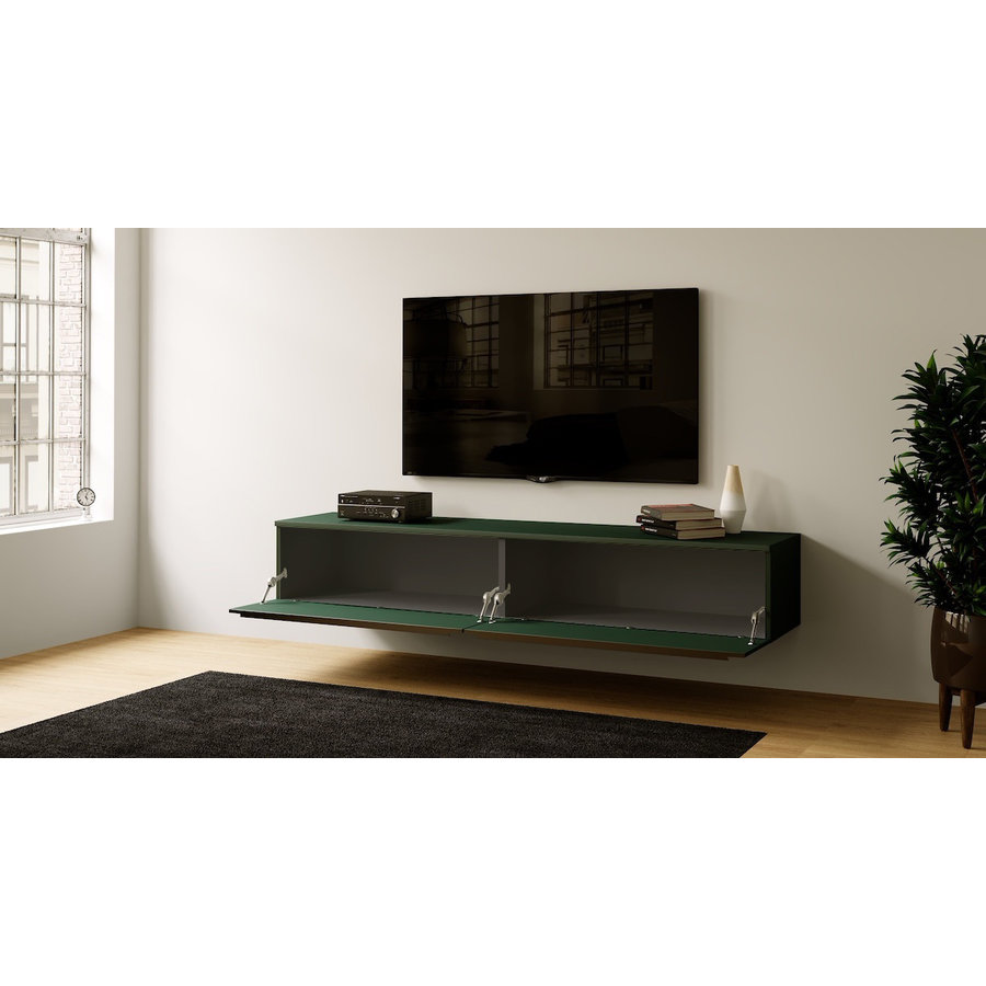 Levana Soft Pro Groen 243 cm TV Wandmeubel Levana Soft Pro Groen 243 cm TV Wandmeubel