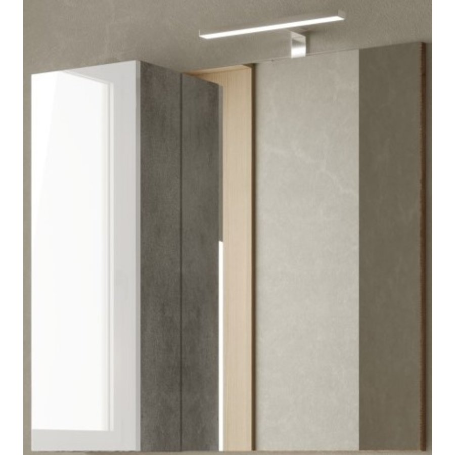 Hamburg 78 cm Wit/Beton Badkamer Spiegel met Kast Hamburg 78 cm Wit/Beton Badkamer Spiegel met Kast