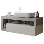 Benvenuto Design Hamburg 110 cm Zwevend Wastafel en Onderkast Beton Benvenuto Design Hamburg 110 cm Zwevend Wastafel en Onderkast Beton