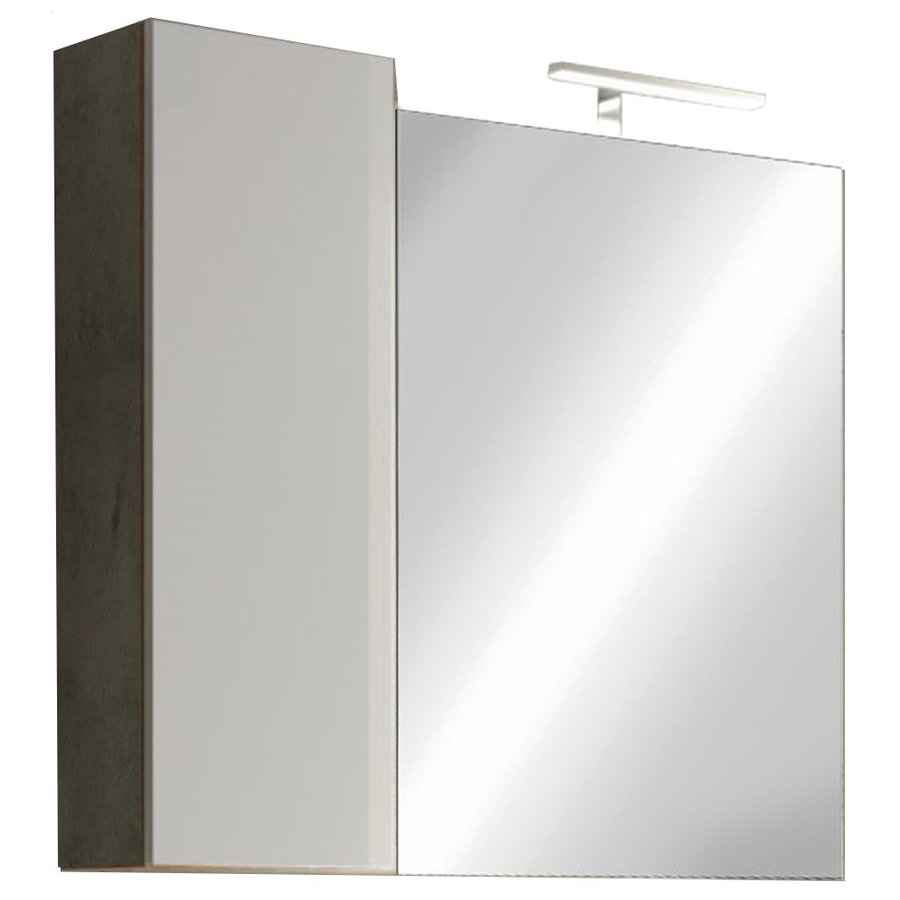 Hamburg 78 cm Wit/Beton Badkamer Spiegel met Kast Hamburg 78 cm Wit/Beton Badkamer Spiegel met Kast