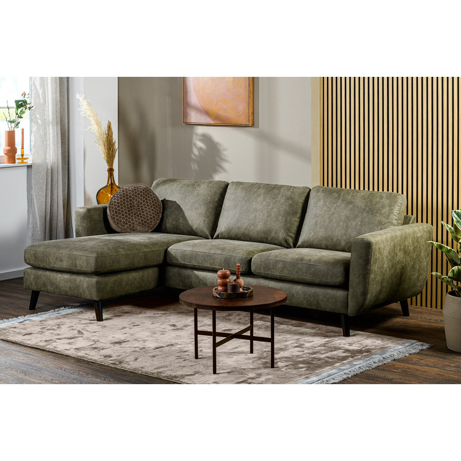 Ritz Groene 3-zits Bank + Chaise Longue Rechts/Links Ritz Groene 3-zits Bank + Chaise Longue Rechts/Links