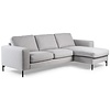 Valente Grijs 3-zits Bank + Chaise Longue Rechts/Links