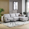 Valente Grijs 3-zits Bank + Chaise Longue Rechts/Links