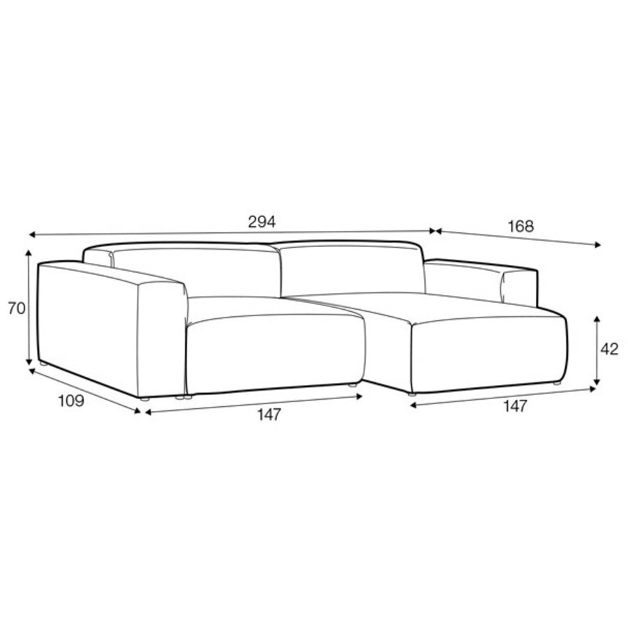 Edda 2-Zits Bank + Chaise Longue Creme Edda 2-Zits Bank + Chaise Longue Creme
