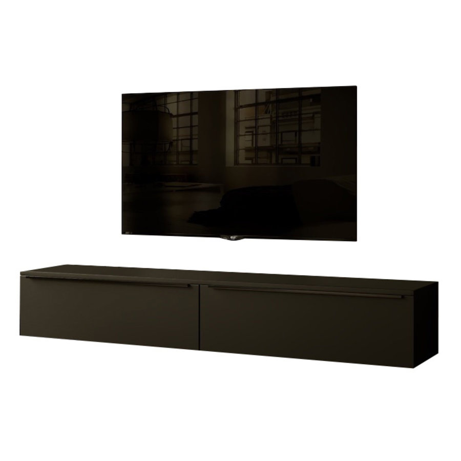 Levana Turin Zwart 160 cm TV Wandmeubel Levana Turin Zwart 160 cm TV Wandmeubel