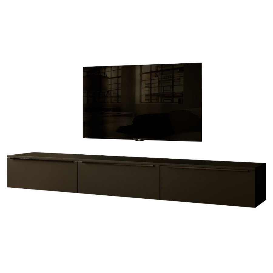 Levana Turin Zwart 300 cm TV Wandmeubel Levana Turin Zwart 300 cm TV Wandmeubel