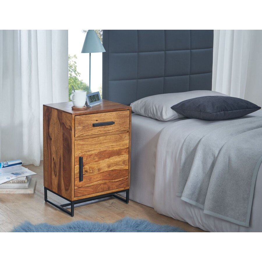 Mumbai Massief Hoog Nachtkastje 1 Deur 1 Lade Mumbai Massief Hoog Nachtkastje 1 Deur 1 Lade