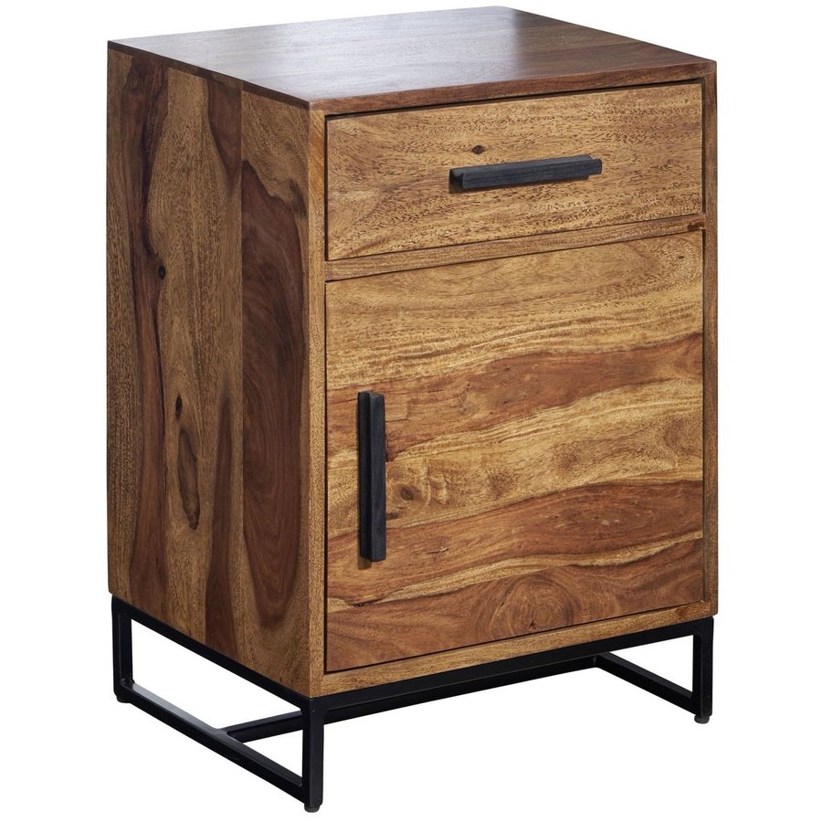 Mumbai Massief Hoog Nachtkastje 1 Deur 1 Lade Mumbai Massief Hoog Nachtkastje 1 Deur 1 Lade