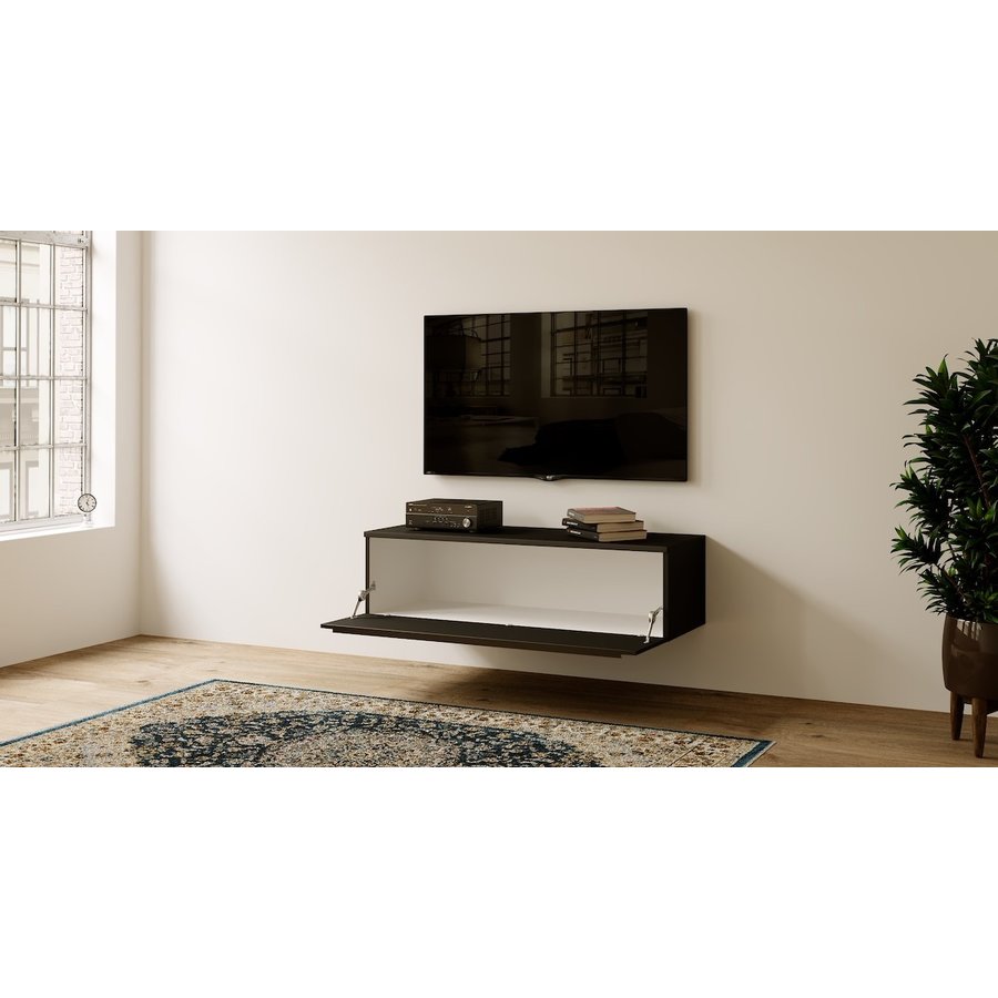 Levana Turin Zwart 120 cm TV Wandmeubel Levana Turin Zwart 120 cm TV Wandmeubel