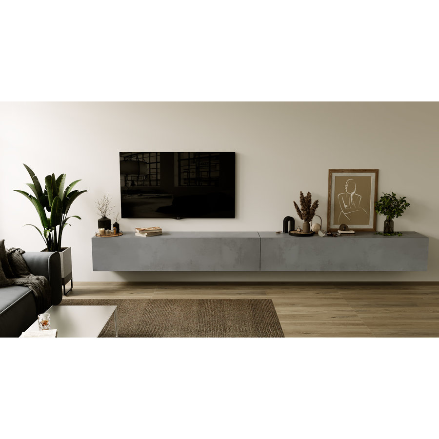 Credenza 276 cm Beton TV Wandmeubel Credenza 276 cm Beton TV Wandmeubel