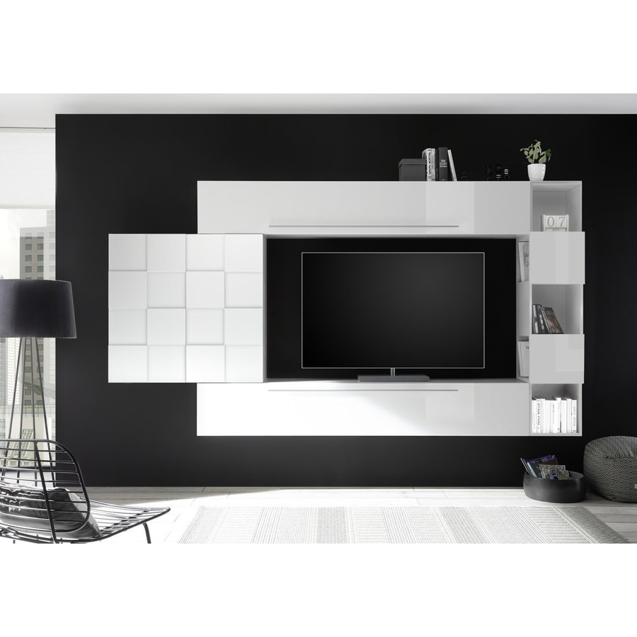 Bex Hoogglans Wit Boekenkast Hoog Bex Hoogglans Wit Boekenkast Hoog