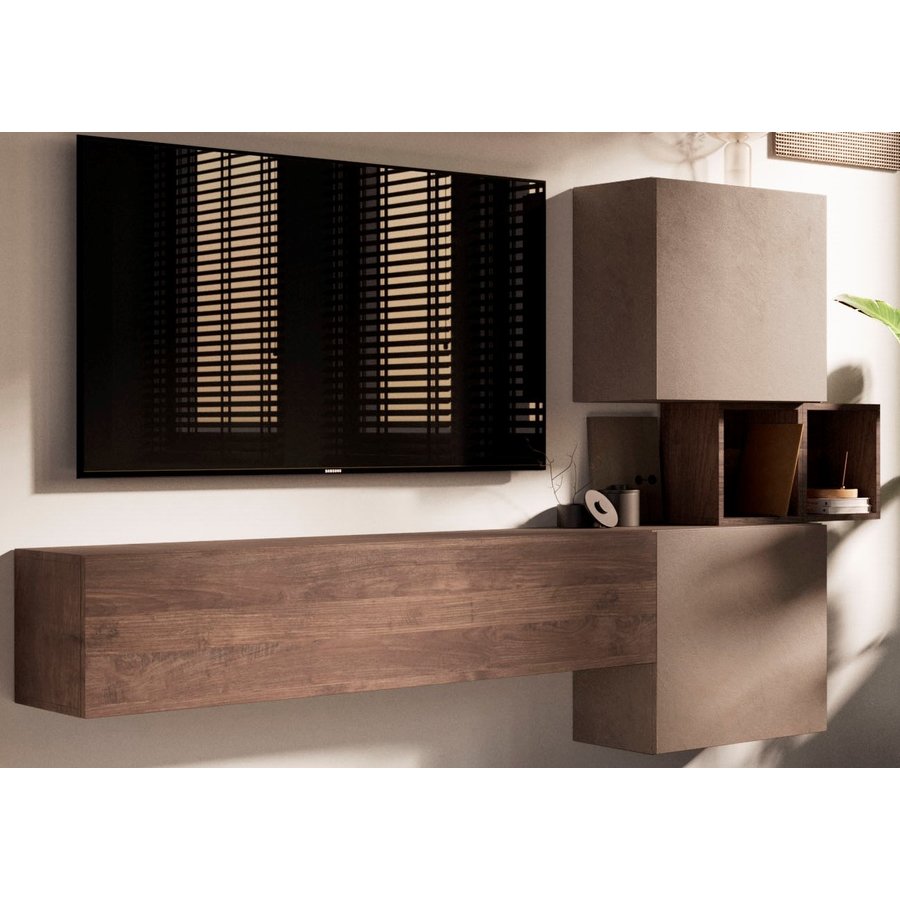 Infinity 2.0 Brons / Mercure Eiken TV Meubel Set 03 Infinity 2.0 Brons / Mercure Eiken TV Meubel Set 03