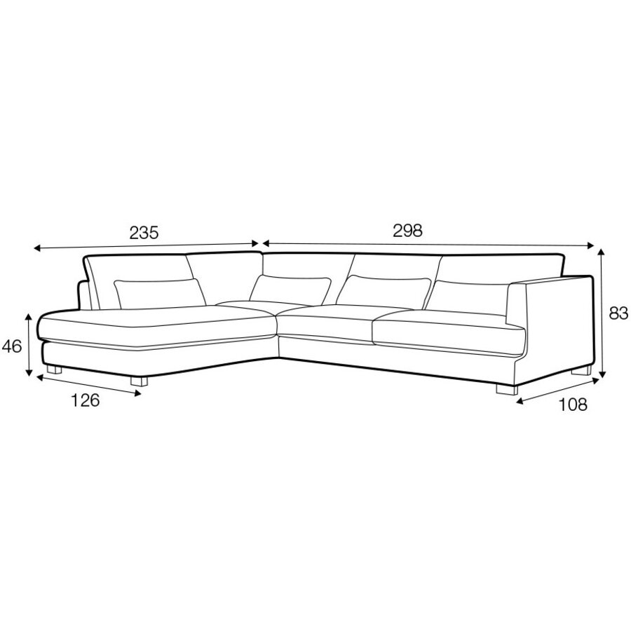 Brandon Grijs 2-zits Hoekbank Links Brandon Grijs 2-zits Hoekbank Links
