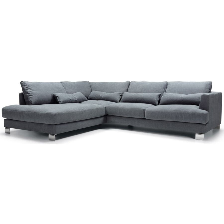 Brandon Grijs 2-zits Hoekbank Links Brandon Grijs 2-zits Hoekbank Links