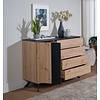 Brandio Eiken / Zwart Dressoir 4-Lades