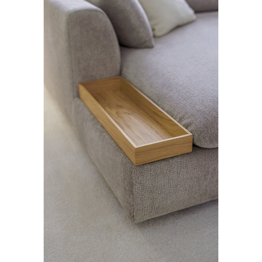 Milou Lichtgrijs 3-zits Hoekbank met Tray Links