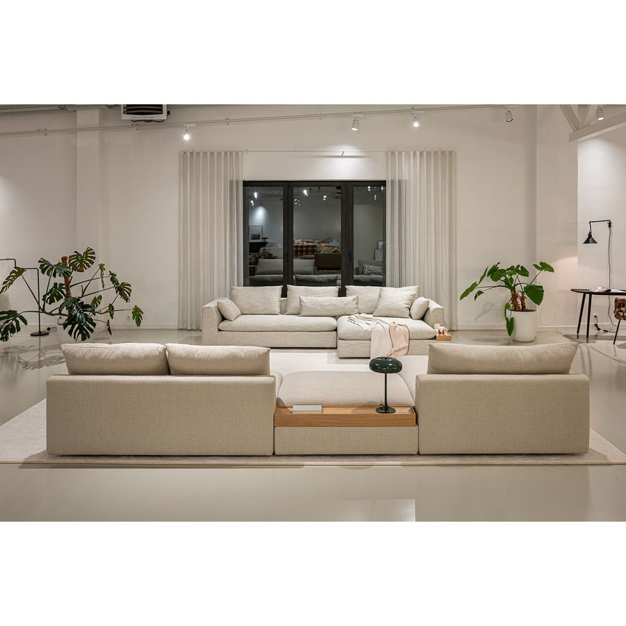 Milou Beige 3-zits Open End Hoekbank met Voetstoel Milou Beige 3-zits Open End Hoekbank met Voetstoel