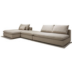 Sits Milou Beige 3-zits Open End Hoekbank met Voetstoel Sits Milou Beige 3-zits Open End Hoekbank met Voetstoel