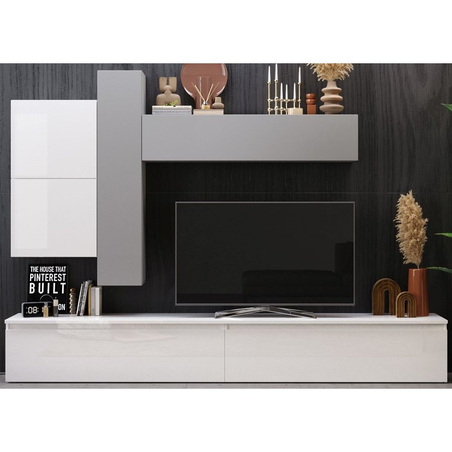 Infinity 2.0 HG Wit/Gesso TV Meubel Set 07 Infinity 2.0 HG Wit/Gesso TV Meubel Set 07