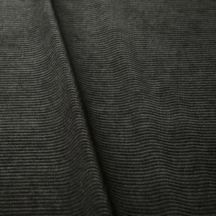 Ludvig 3-Zits Bank Ribstof Donkergrijs